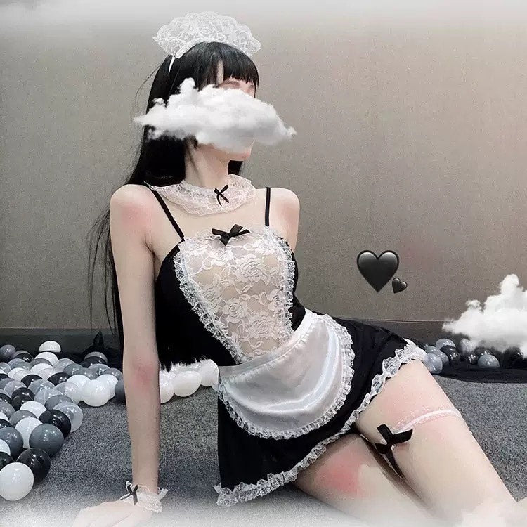 可愛性感超薄紗設計女仆套裝 [D25]
