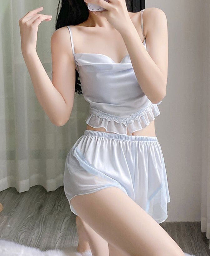 小性感緞面清凉舒适吊帶短褲 [F11]